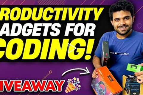 Unboxing productivity gadgets for CODING 🔥 | Giveaway announcement 🥳
