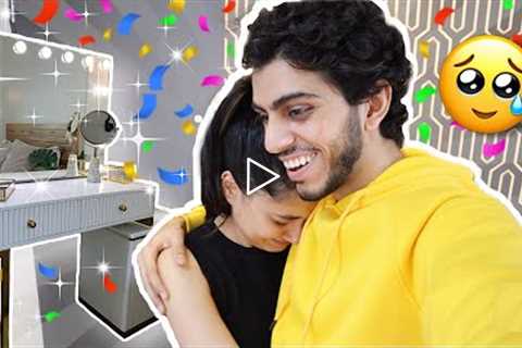 Surprising My Girlfriend With Her Dream Makeup Vanity + Gift Unboxing | Yash & Nilam