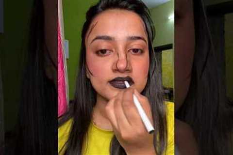 BLACK⚫ Colour Makeup 😱🤯🤮🤬 Keisa laga 🤮 #shorts #trendinghacks #viralshorts #viralhacks #short..