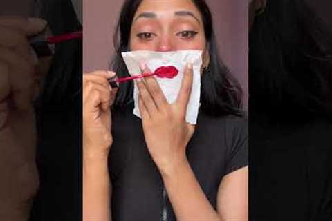 Lipstick hack using tissue 💋💄#shorts #youtubeshorts #hacks #makeup #makeuphacks #missgarg