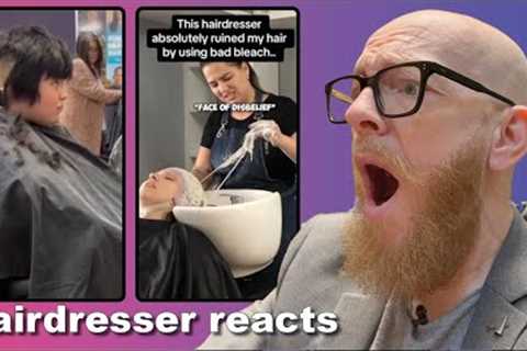 Hairdresser reacts to CRAZY HAIR FAILS ON TIK TOK